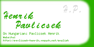 henrik pavlicsek business card